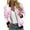 Pink, variant on ZQUUVOU Women Breast Cancer Day Jacket Ladies Casual Printed Cardigan Jacket Fashion Zip Up Long Sleeved Tops Outwear Pink