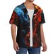 thumbnail image 2 of Fotbe Red And Blue Fire Bird Camisa Estampada de Manga Corta para Hombre, Casual de Verano, Estilo Playero, Sin Arrugas-4X-Large, 2 of 5