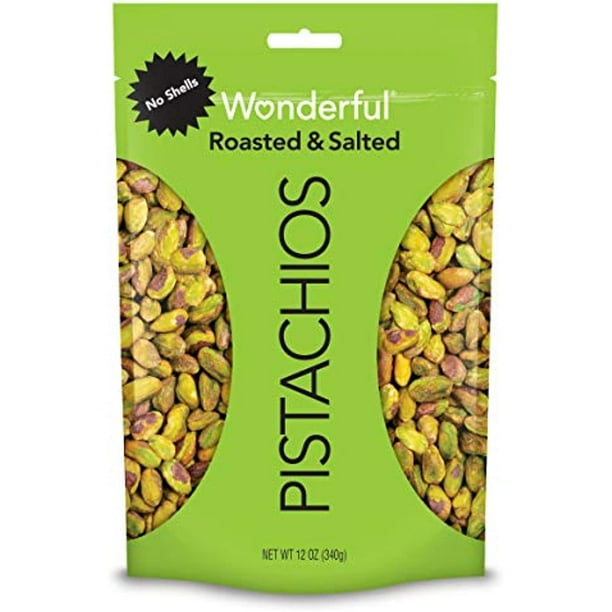 Wonderful Pistachios, No Shells, Roasted And Salted Nuts, 12 Ounce