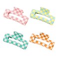 thumbnail image 2 of batmeuy 1/4Pcs Women Hair Claws Strong Fixation Plaid Pattern Design Hair Clips Versatile Lattice Hair Accessories, 2 of 2