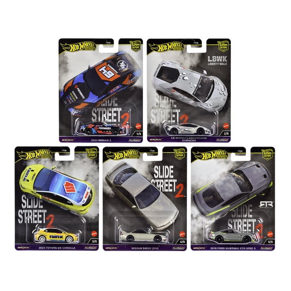 "Slide Street 2" 5 piece Set "Car Culture" 2024 Series H Diecast Model Cars by Hot Wheels