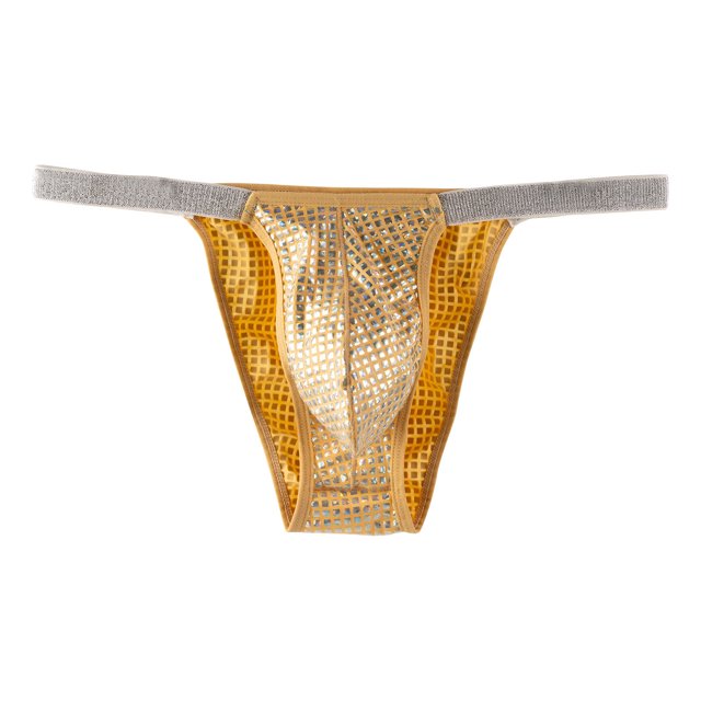 Penkiiy String Transparent pour Hommes g-Strings Bikini sous-Vêtements en Maille Transparente String pour Homme G Kaki