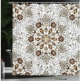thumbnail image 3 of Ambesonne Ethnic Shower Curtain, Vintage Abstract Flower Art, 69"Wx75"L, Dark Rosewood, 3 of 4