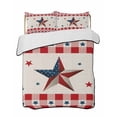 thumbnail image 2 of Quilts Twin Size, 4th of July Country Star Soft Comforter Bedding Set for Bed, Independence Day Patriotic Red Checkered Lightweight Quilted Bedspread with Pillow Cover(2 Pieces), 68x86 Inch, 2 of 6