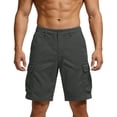 thumbnail image 2 of BVnarty Men's Summer Multi-Functional Cargo Shorts Solid Color Outdoor Casual Shorts With Multiple Pockets For Hiking And Workouts Dark Gray L, 2 of 7