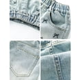 thumbnail image 6 of Sonxahe Toddler Girl's High Rise Denim Shorts Slim Fit Washed Summer Casual Shorts,Blue, 6 of 8