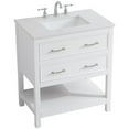 thumbnail image 1 of Pemberly Row Meuble-Lavabo de Salle de Bain Moderne à Dessus à Quartz Simple de 30 Pouces en Blanc, 1 of 15