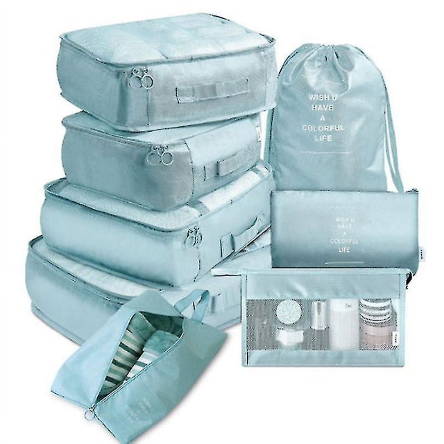 8 Pcs Organisateur de Voyage Sacs de Rangement Vêtements Chaussures Pochette Bien Rangée Imperméable Portable Valise Étui de Rangement