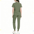 thumbnail image 4 of Uniforme De Enfermera,Womens Scrub Sets with Mandarin Collar,Unisex Jumpsuit Workwear,Medical Uniform for Doctors, Nurses, Beauty Salons - Army Green - XS, 4 of 5