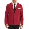 thumbnail image 1 of BLAZER PARA HOMBRES INSPIRE CHIC Con Solapa con Muesca y Cierre de Un Botón Color Sólido S Burdeos, 1 of 5
