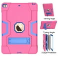 thumbnail image 5 of Dteck Rugged Case for iPad 9th/8th/7th Generation 10.2 inch, Heavy Duty Hybrid Case with Kickstand Full Body Protective Case Shell for iPad 10.2" 2021/2020/2019,Rose/Blue, 5 of 6