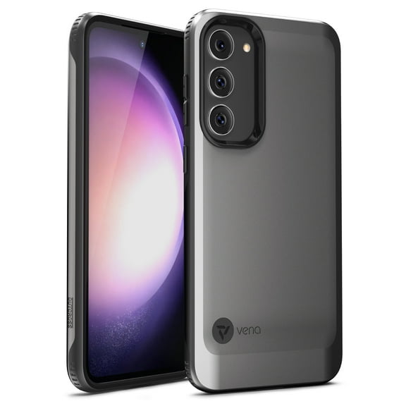 Vena Outcross Slim Profile Cover Designed for Samsung Galaxy S23  / S23 Plus (2023), Dual Layer (Military Grade Drop Protection) Hybrid TPU Protection Phone Case - Graphite Gray/Black