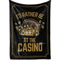 Gambling Gifts, Casino Gifts for Men Women, Throw Blanket for Christmas, Birthday, I'd Rather Be at The Casino - 50" x 60"