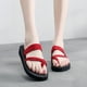 thumbnail image 2 of Minnieouse Mujer Bohemio Playa Felpa Zapatillas Chica Bomba Elástico Zapatos Sandalia Plana Flip-flop Calzado rojo Talla 37, 2 of 6