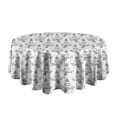 thumbnail image 5 of Light Blue Christmas Snowman Pattern Round Tablecloth 60"x60",Wrinkle Wipeable Table Cloth for Kitchen Dining Room Picnic Patio Party, 5 of 6