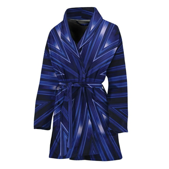 Blue Kaleidoscope Women Bathrobe One Size Univeral Fits Fashion Lightweight Plush Fleece Long Robe For Women