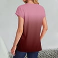 thumbnail image 5 of Tittly T Shirts for Women Spring Tops for Women Womens T Shirts V Neck Cap Short Sleeve Summer Tops Trendy 2025 Loose Casual Tshirts With Pocket Tshirts Shirts Basic Tees Pink XXL, 5 of 8