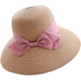 thumbnail image 2 of CoCopeaunts Straw Bucket Hat for Women Bowknot Decorate Belt Spring Summer Wide Brim Outdoor Beach Sweet Girls Basin Hat, 2 of 8