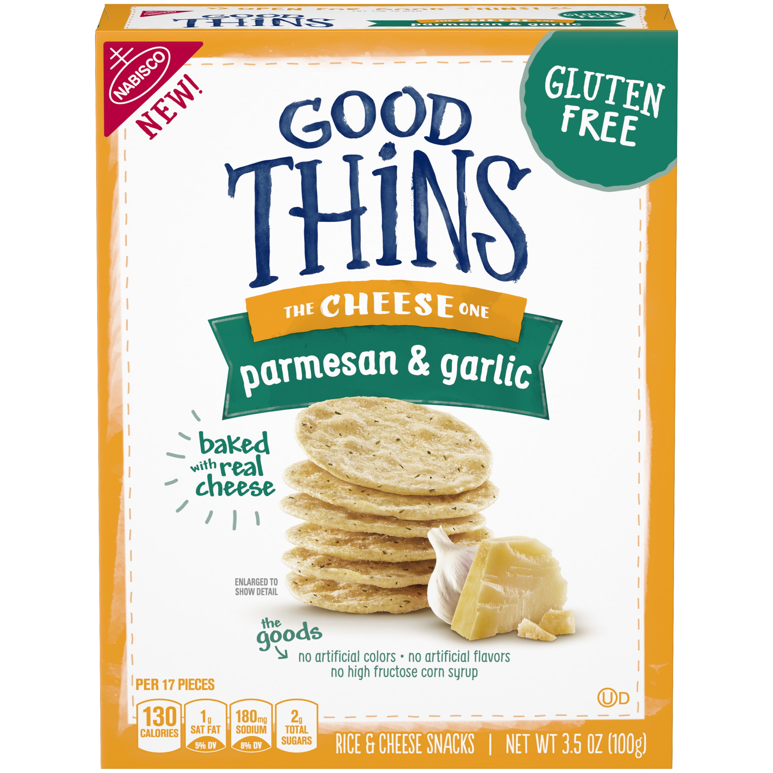 Nabisco Good Thins, Gluten Free Parmesan Garlic Crackers, 3.5 Oz