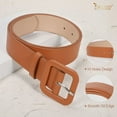 thumbnail image 5 of JASGOOD Women Fashion Leather Belts Candy Color Square Buckle Belt for Jeans Pants Dresses, 5 of 9