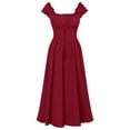 thumbnail image 1 of HNMKIU Robe Corset Élégante Robe Midi en Dentelle pour Femme Gothique Rouge,m, 1 of 2