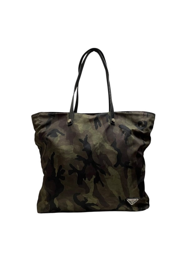 Pre-Owned Prada VA0883 Nylon Camouflage Handbag Tote Bag Shoulder for Men and Women