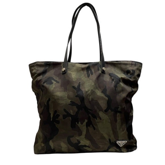 Pre-Owned Prada VA0883 Nylon Camouflage Handbag Tote Bag Shoulder for Men and Women