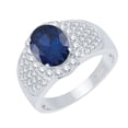 thumbnail image 2 of Sterling Silver with Blue Sapphire and White Topaz Halo Ring, 2 of 3