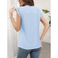 thumbnail image 2 of Blusa de Encaje con Escote Alto para Mujer XXL Azul, 2 of 7