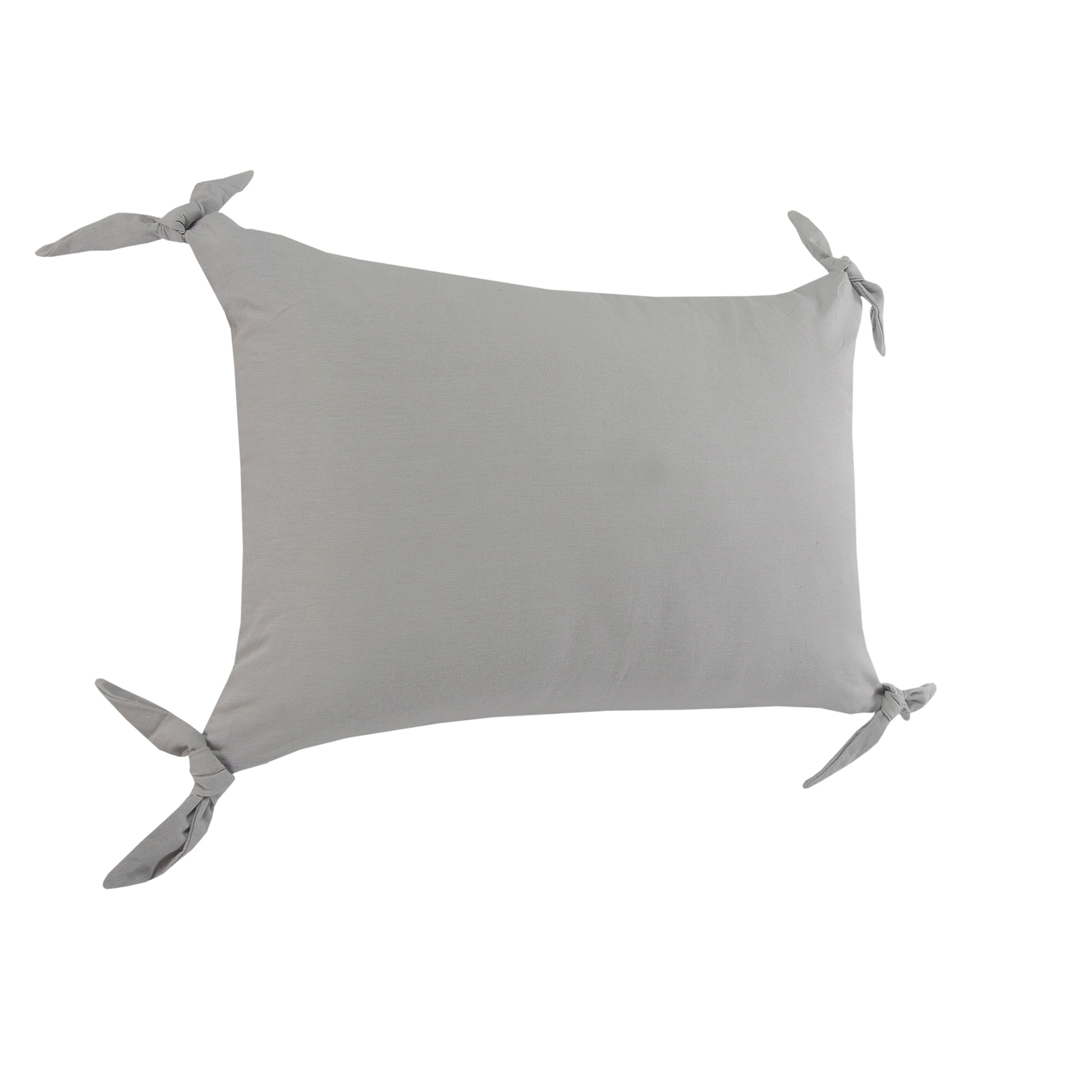 LR Home Ayra Set of 2 Gray Solid 16" x 24" Cotton Adult Decorative Throw Pillows