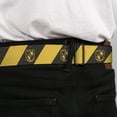 thumbnail image 4 of The Wizarding World of Harry Potter Belt, Seatbelt Buckle Belt, Hufflepuff Crest Diagonal Stripe Charcoal Gray Yellow, 30 to 44 Inches, 4 of 9