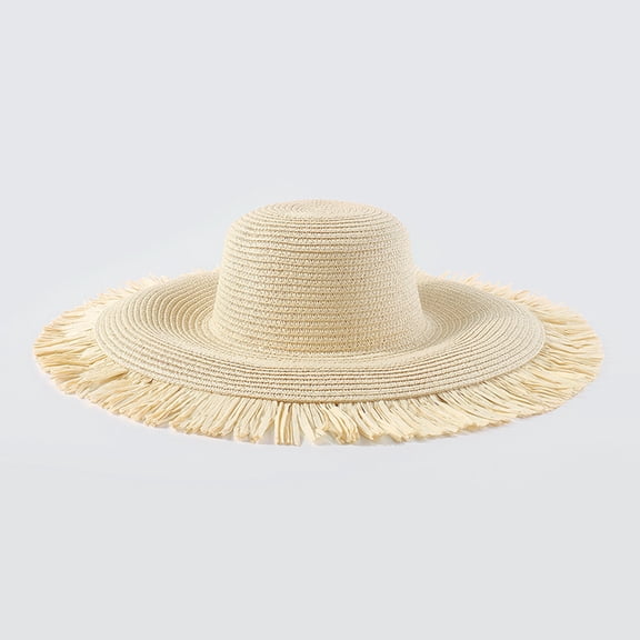 Women's Fashion Bohemian Summer Outdoor Big Brim Sun Hat Casual Vacation Woven Beach Hat Straw Hat ​ Cute Visor Hat Woman Trucker Hat Alkali Visor Doors Hat Women Fedora Hats Foldable Cowboy Hats for