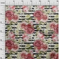 thumbnail image 2 of oneOone Cotton Flex White Fabric Stripe & Rose Floral Quilting Supplies Print Sewing Fabric By The Yards 40 Inches Wide, 2 of 4