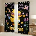 thumbnail image 2 of Homewish Kawaii Yellow Ducks Curtains Pack of 2 (42x84 Each) for Preppy Kids Children,Colorful Flowers Curtains Blackout,Flying Butterflies Bedroom Curtains,Super Cozy Room Decor, 2 of 6