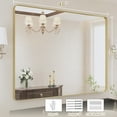 thumbnail image 2 of VIPLOOK Framed Wall Mounted Bathroom Vanity Mirror 48" * 36" - Brushed Gold, 2 of 10