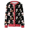 thumbnail image 6 of idosla Christmas Cardigan for Women Funny Fall Winter Retro Ethnic Sweater Tops Long Sleeve Open Front Button Down Knit Coats (Black, 3XL), 6 of 6