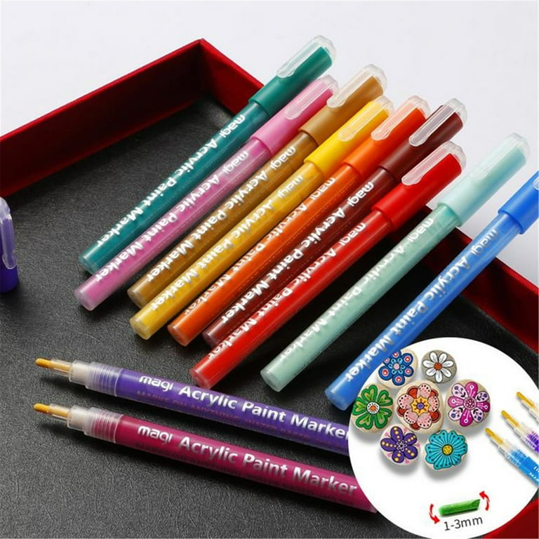 Frisk Acrylic Markers - 2mm Tip - Set Of 12 Colours