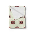 thumbnail image 2 of Hip Hop Soft Flannel Fleece Blanket, Rap Breakdance Style Musician Instrument Retro Nostalgic Minimal Motifs, Cozy Plush for Indoor and Outdoor Use, 60" x 80", Vermilion Black Cream, by Ambesonne, 2 of 5