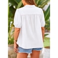 thumbnail image 2 of Camisa PRETTYGARDEN de Algodón Blanca con Botones y Cuello en V Talla M, 2 of 8