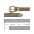 thumbnail image 4 of INSPIRE CHIC Women's Belt Retro Print Pattern Pin Buckle Belts Decoration for Dresses Skirt 103x3.8cm/40.6x1.5" Brown Embossed Gold Buckle, 4 of 6