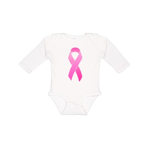 Inktastic Breast Cancer Pink Awareness Ribbon Boys or Girls Long Sleeve Baby Bodysuit
