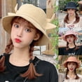 thumbnail image 2 of Aellinatey Summer Beach Vacation Cotton Bucket Hat Milk Cow Ox Horn Street Fisherman Cap, 2 of 20