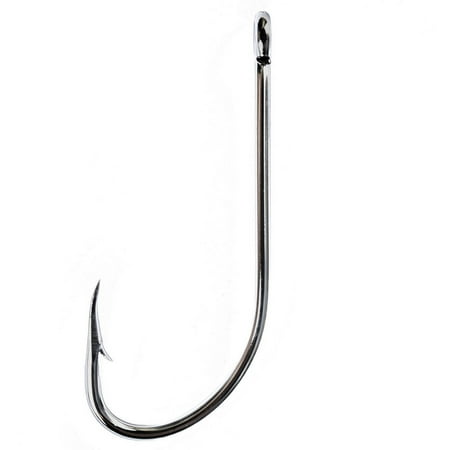 UPC: 0047708113014 | Eagle Claw 085AH-1 Plain Shank Offset Hook  Nickel  Size 1  10 Pack