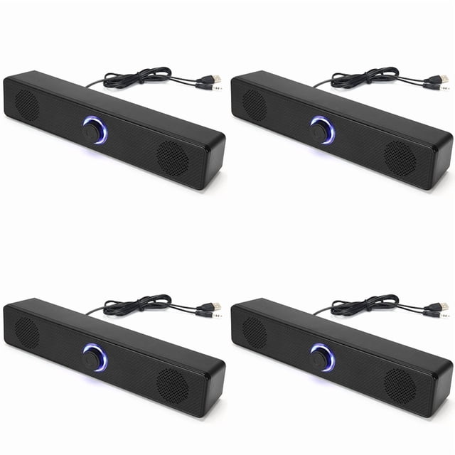 4X Barra de Sonido para PC con Cable y Altavoz Alimentado por USB para TV, PC, Portátil, Juegos, de Audio para Cine en Casa