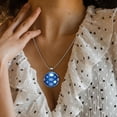thumbnail image 3 of Snowflake Elegant Glass Circular Pendant Necklace - Women's Jewelry, 3 of 5