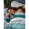 thumbnail image 3 of Turquoise Ombre Flat Sheets Only Twin XL Size, Soft Breathable Bed Top Sheets for Mattress, Modern Geometric Moire Abstract Art Luxury Bedding Flat Sheets for Home Hotel Bedroom Bed Protection, 3 of 9