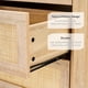 thumbnail image 4 of Natural rattan 5 - cajón cómoda: de madera chest con solid metal legs, estilo rural - style almacenamiento gabinete para dormitorio, sala de estar & entrada (oak), 4 of 7