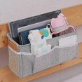 thumbnail image 3 of Hanging Storage Basket for Headboard, Bunk Bed, Dorm, Book, Phone, Magazine, Bed, Bedside Easy to Install (Dark Gray), 3 of 5