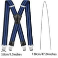 thumbnail image 2 of FEDPOP Men's Elastic X-Back Suspenders with Strong Metal Clips, 2 of 4