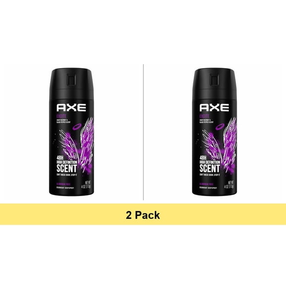 Axe Deodorant Body Spray, Excite - 4 Oz - 2 Pack